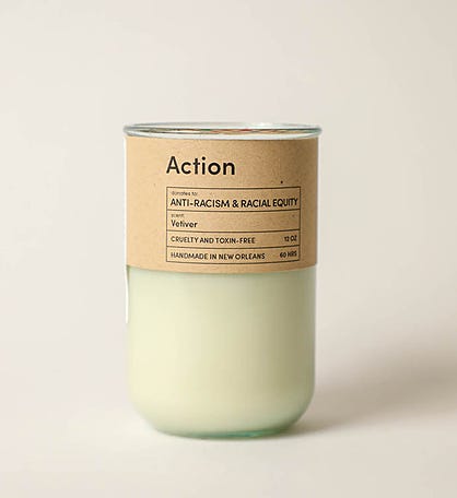 Action - Vetiver Scent Candle, Gives To Racial Equity & Anti-Racism